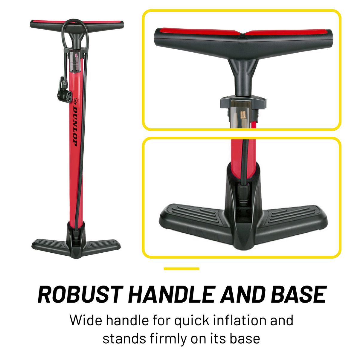 Dunlop Fietspomp - voor Dunlop, Schrader en Frans Ventiel - maximondo