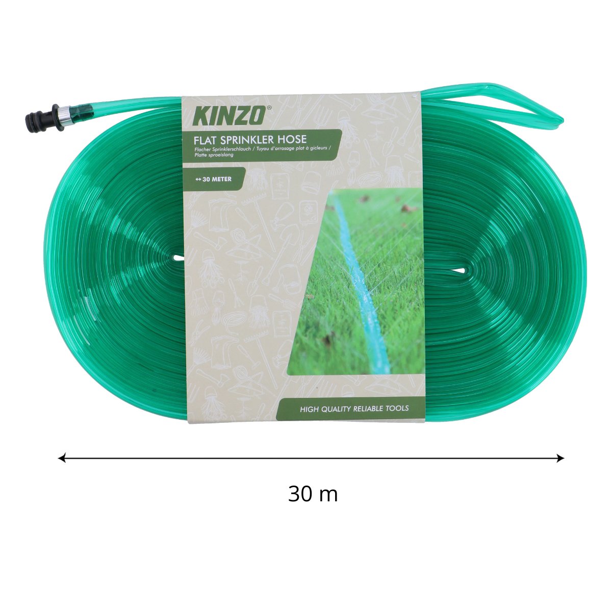 Kinzo Sproeislang 30M Plat - maximondo