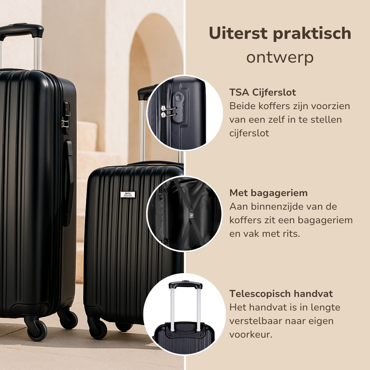 Slazenger Kofferset 2 Delig Zwart - maximondo