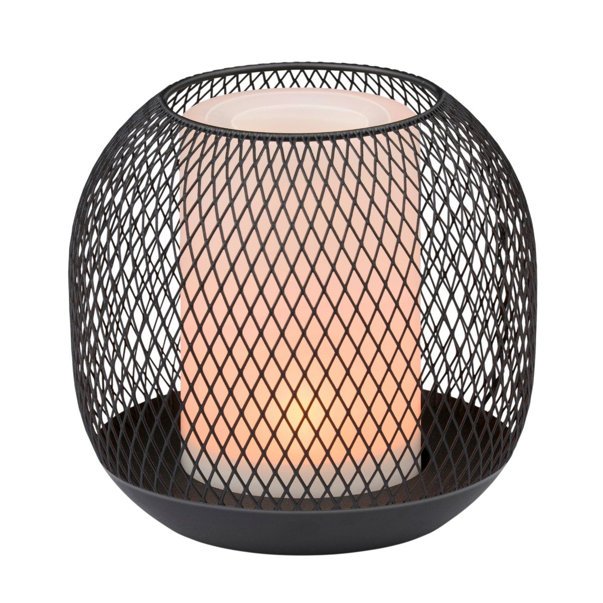 Grundig Solar Tafellamp - Zwarte Metalen Lantaarn - 13x14 cm - maximondo