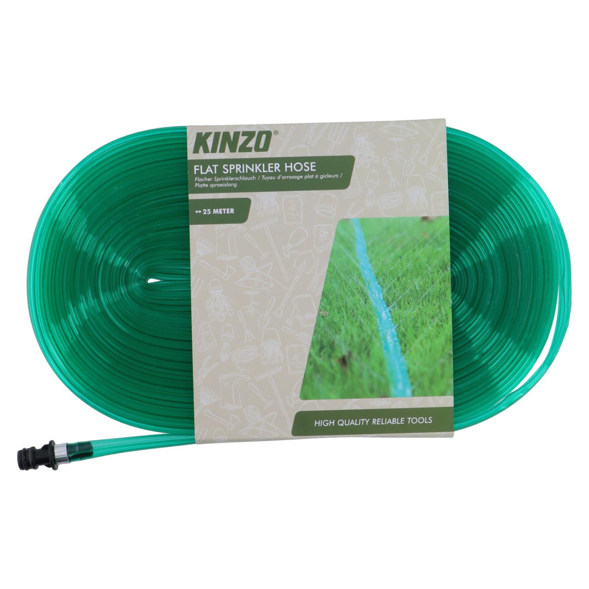 Kinzo Platte Sproeislang 25M - Sproeislang voor Gazon - maximondo