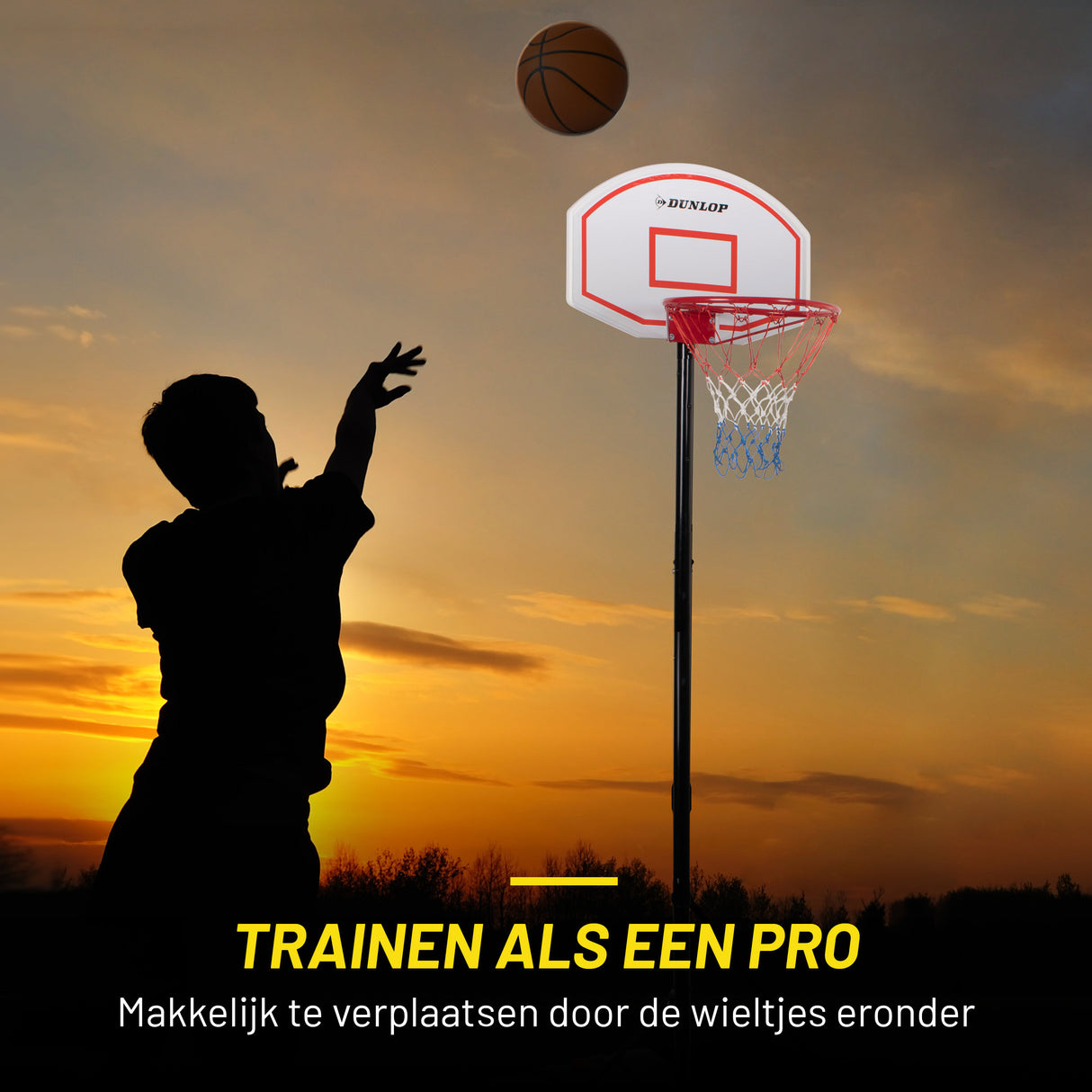 Dunlop Basketbal Verstelbare Basketbal Standaard 165-205 cm - maximondo
