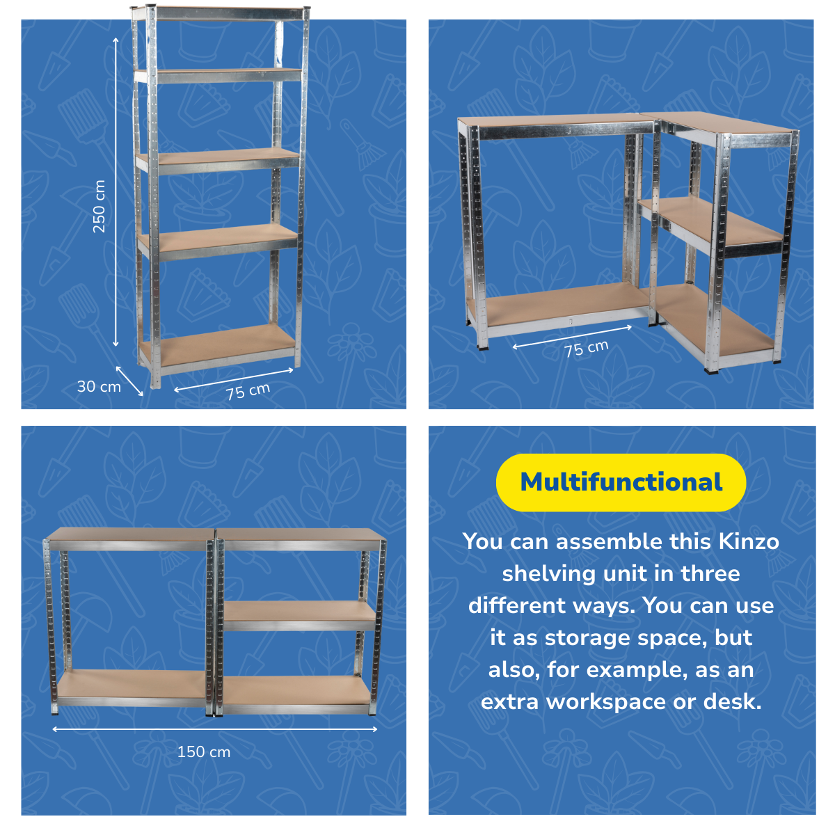 Kinzo Stellingkast Opbergrek, 5 Planken - maximondo