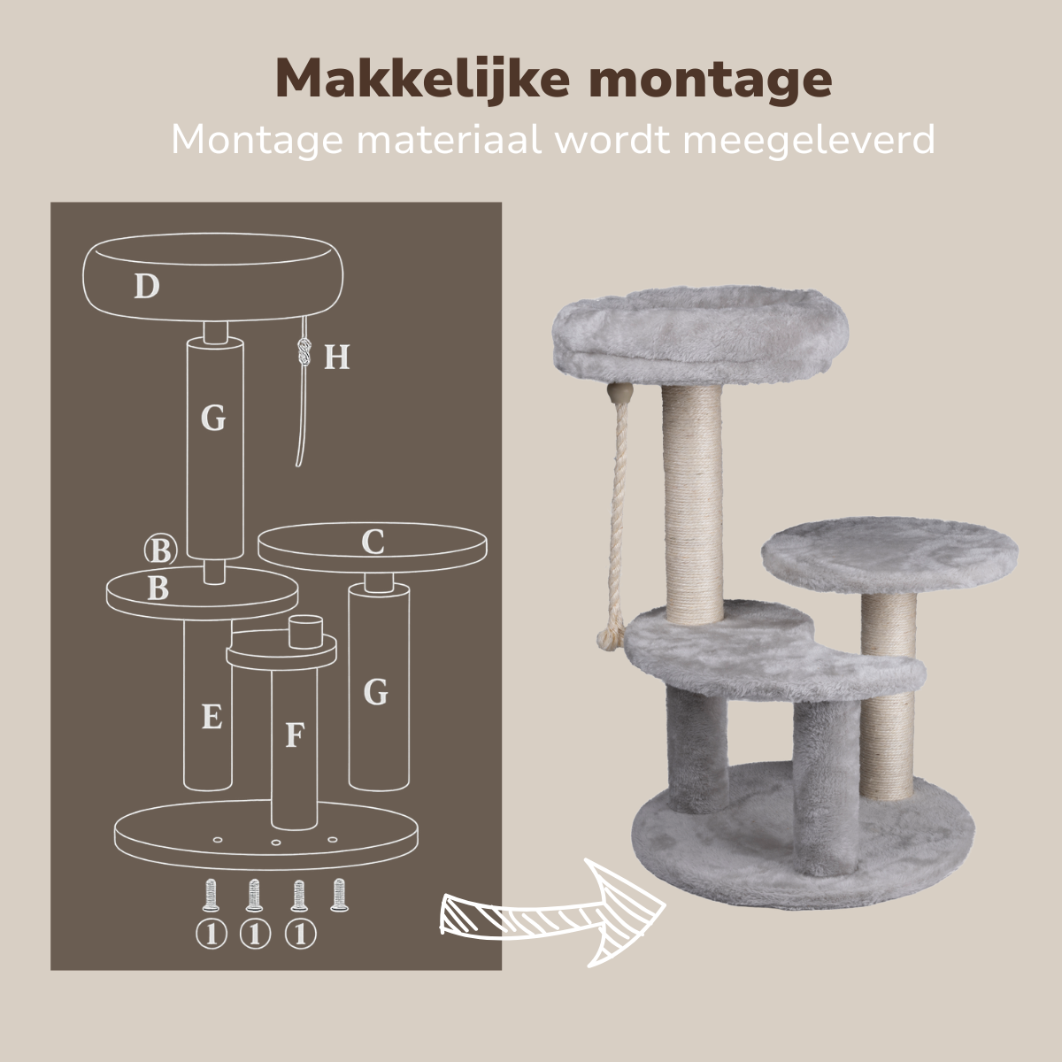 maxxpro Krabpaal voor Katten 62 CM - maximondo