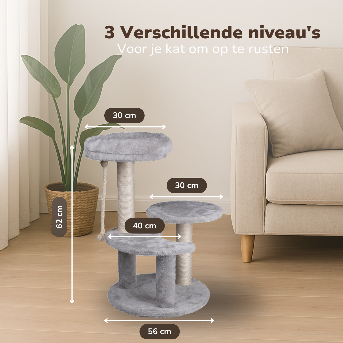 maxxpro Krabpaal voor Katten 62 CM - maximondo