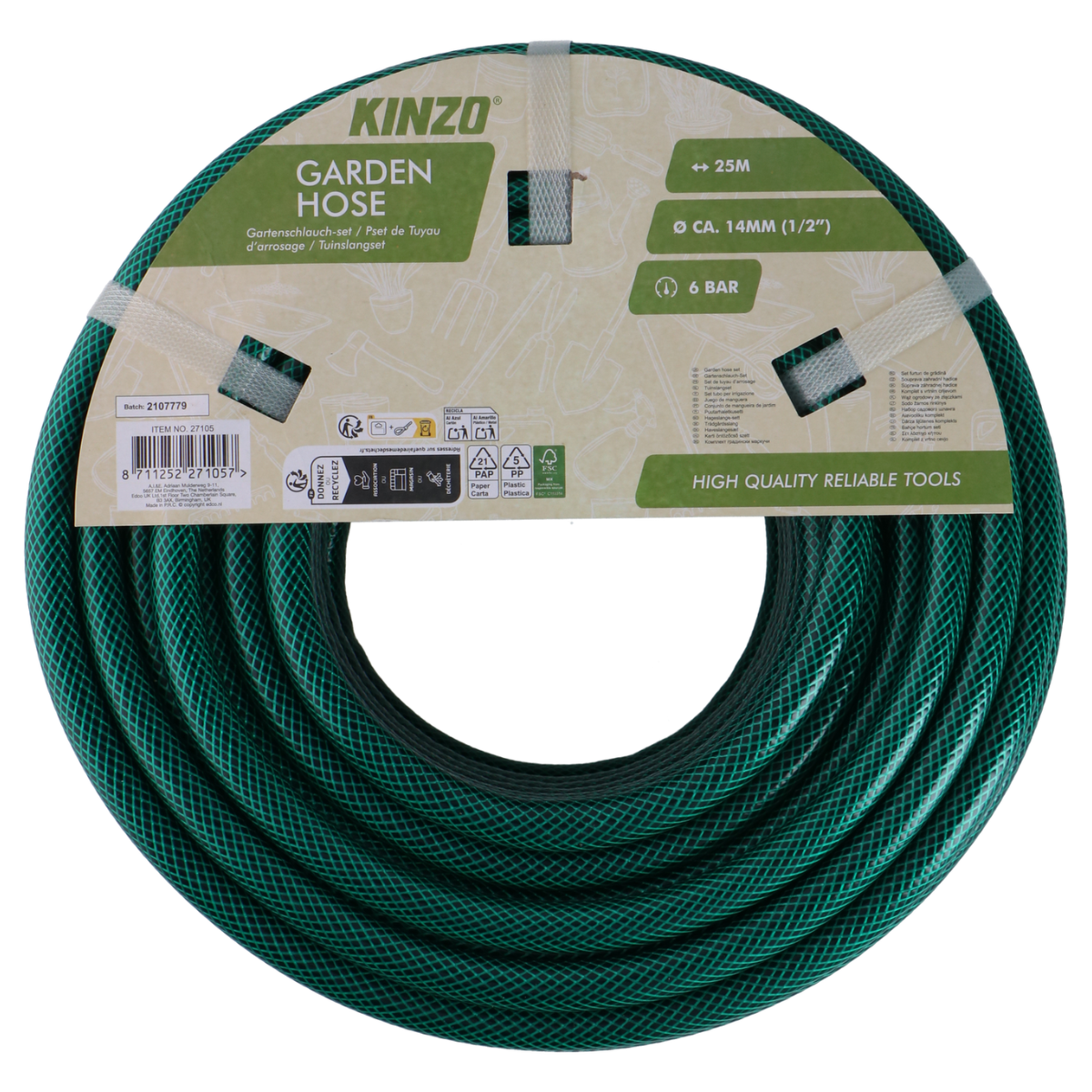 Kinzo Tuinslang 25M 14 mm (1/2") - maximondo