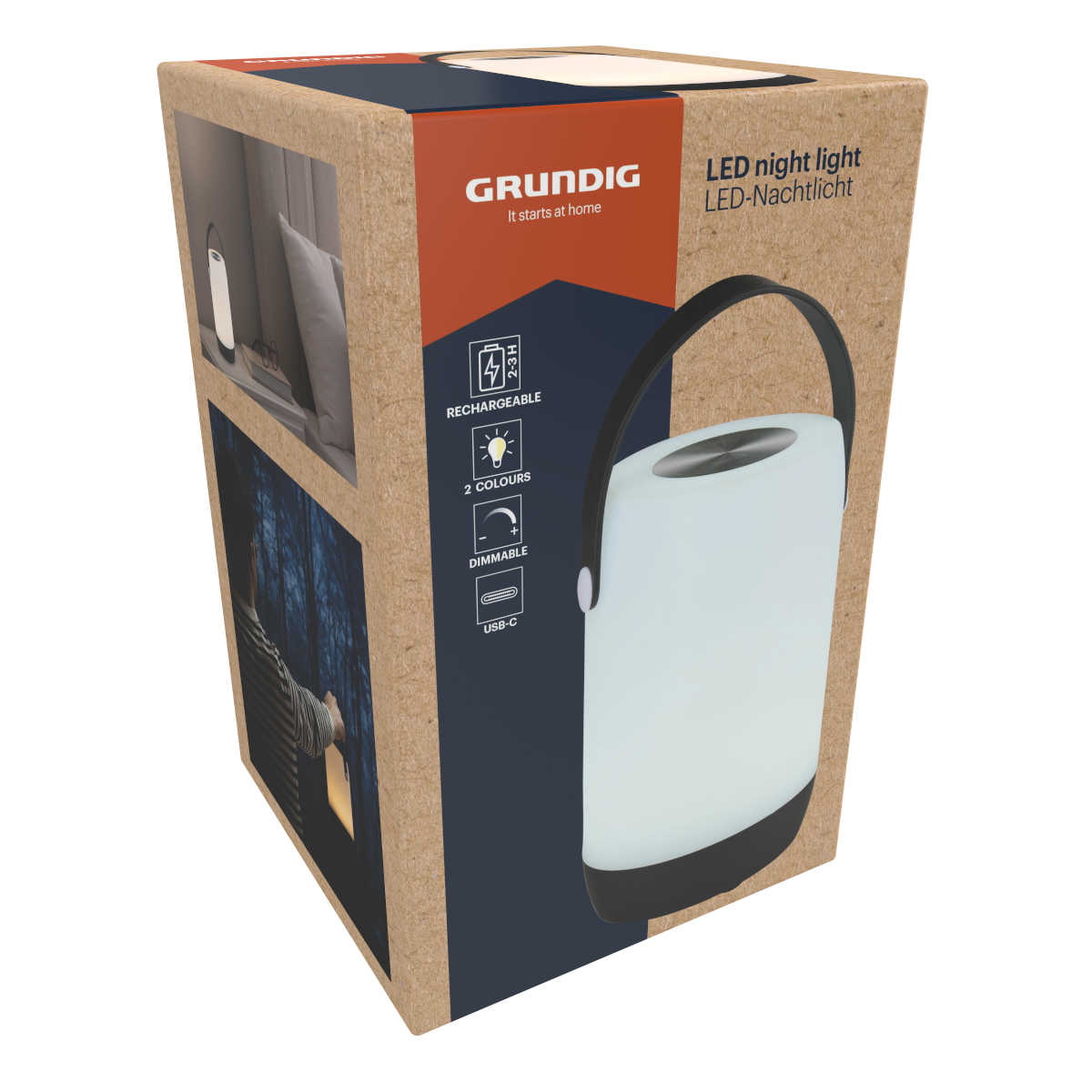 Grundig LED nachtlampje met USB-C - maximondo