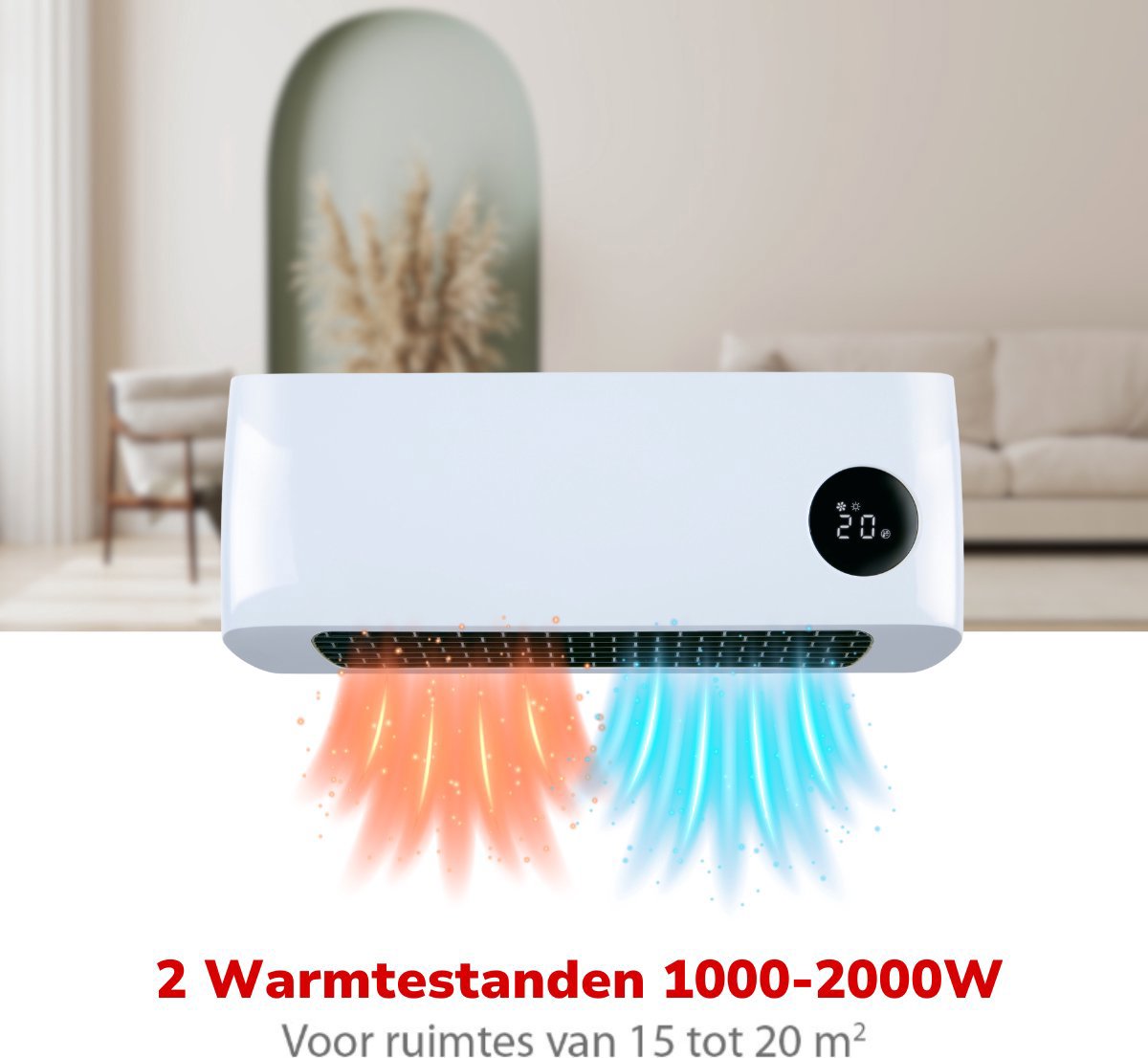 alpina wandverwarming en ventilator PTC keramisch 2000W - maximondo