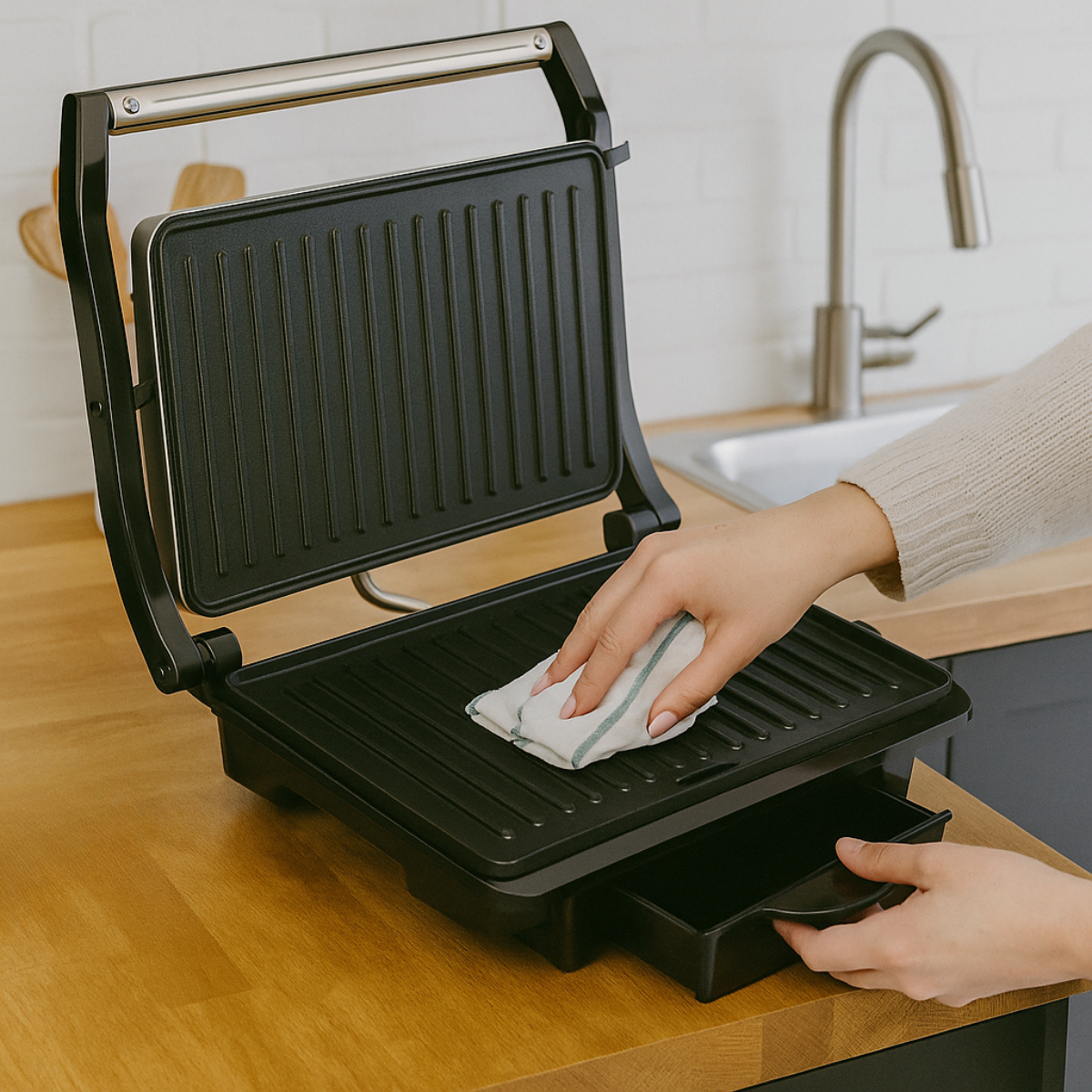 alpina Tosti Ijzer 1000W Contact Grill - Grijs - maximondo