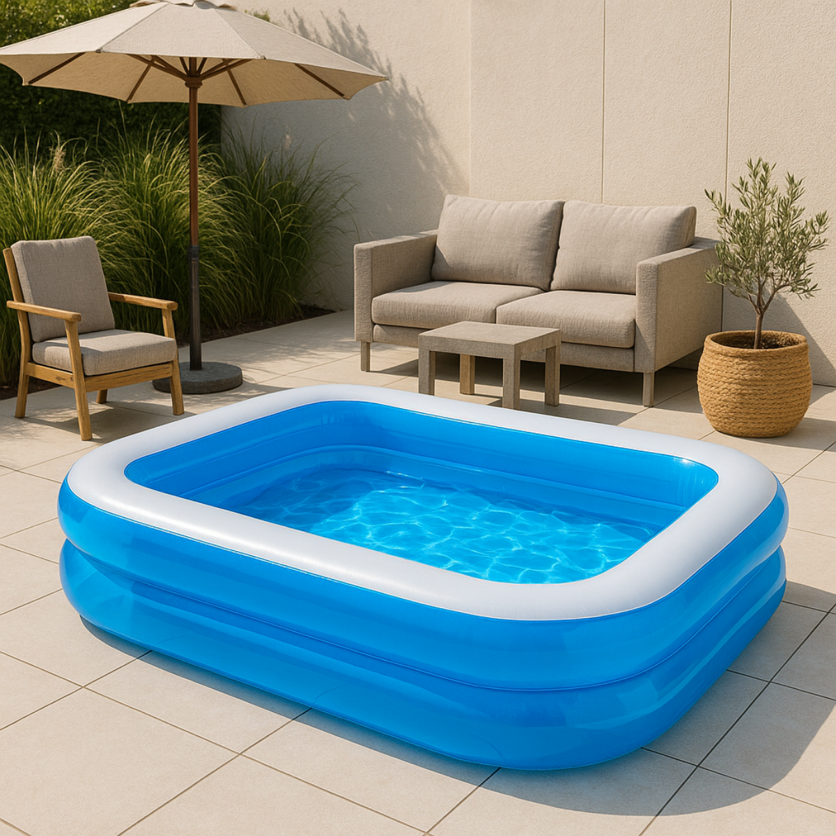 Eddy Toys Opblaasbaar Zwembad 207x132x46 cm - maximondo