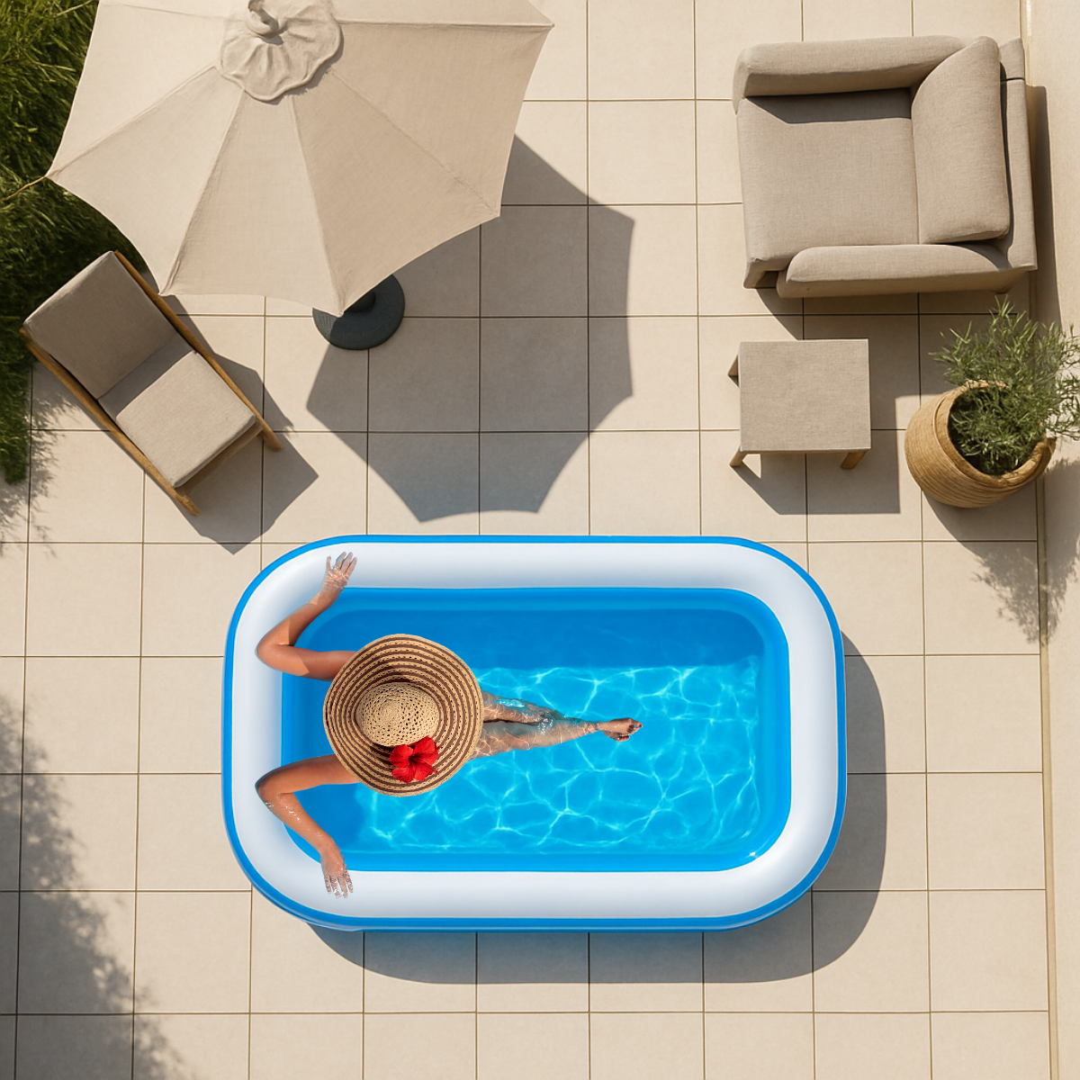 Eddy Toys Opblaasbaar Zwembad 207x132x46 cm - maximondo