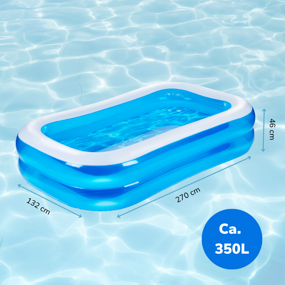 Eddy Toys Opblaasbaar Zwembad 207x132x46 cm - maximondo