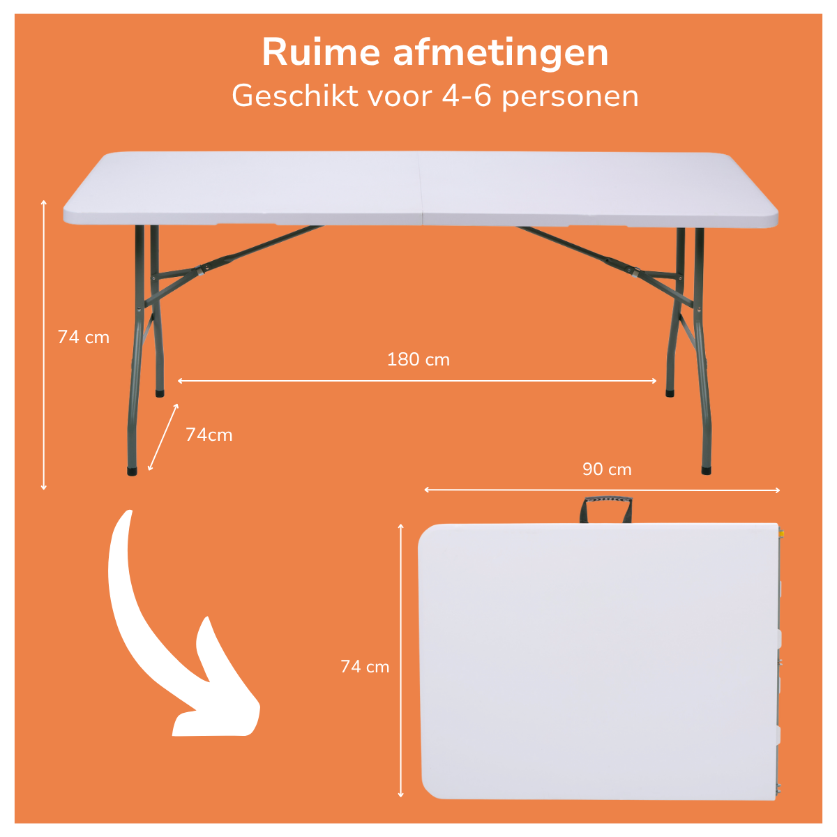 Opvouwbare Tafel Inklapbare Tafel 180x74x74 cm