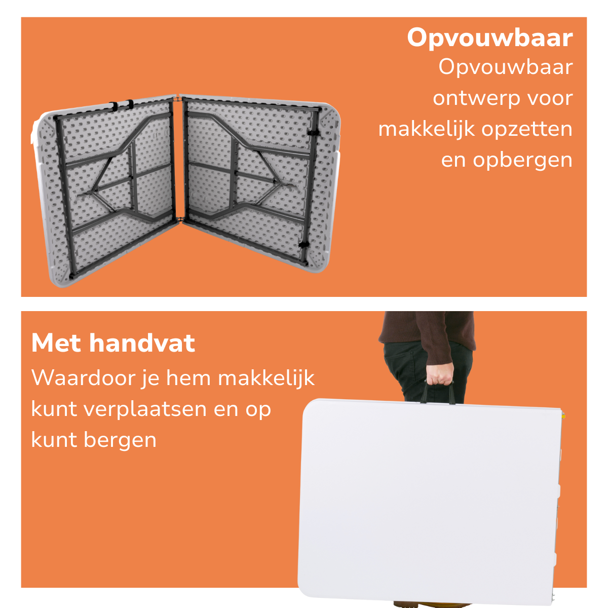 Opvouwbare Tafel Inklapbare Tafel 180x74x74 cm - maximondo