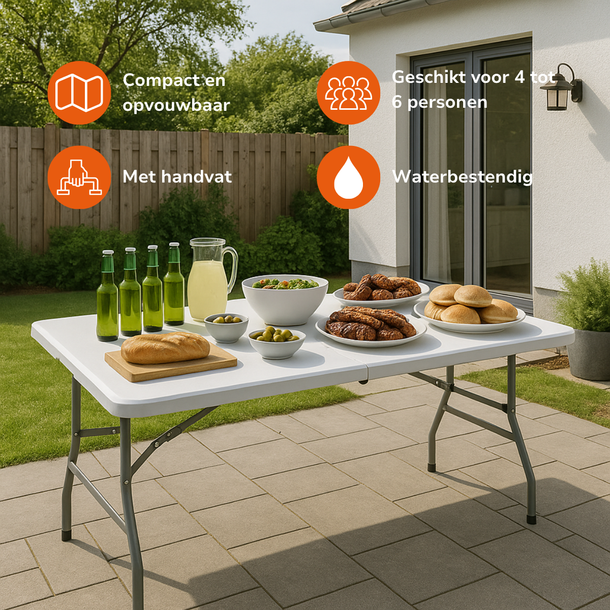 Opvouwbare Tafel Inklapbare Tafel 180x74x74 cm - maximondo