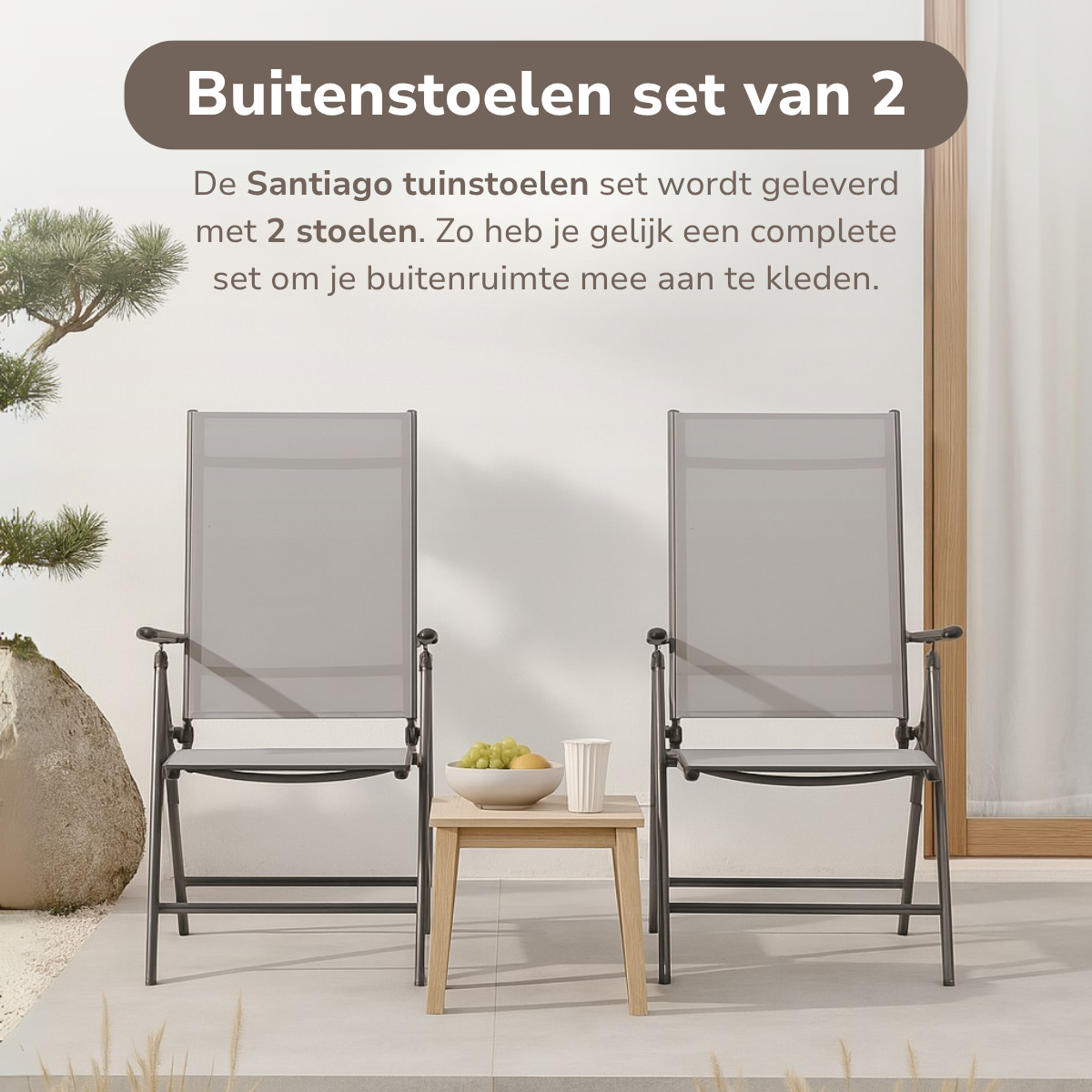 Lifetime Garden Tuinstoelen Santiago Set 2 Stuks - Tuinstoel - maximondo