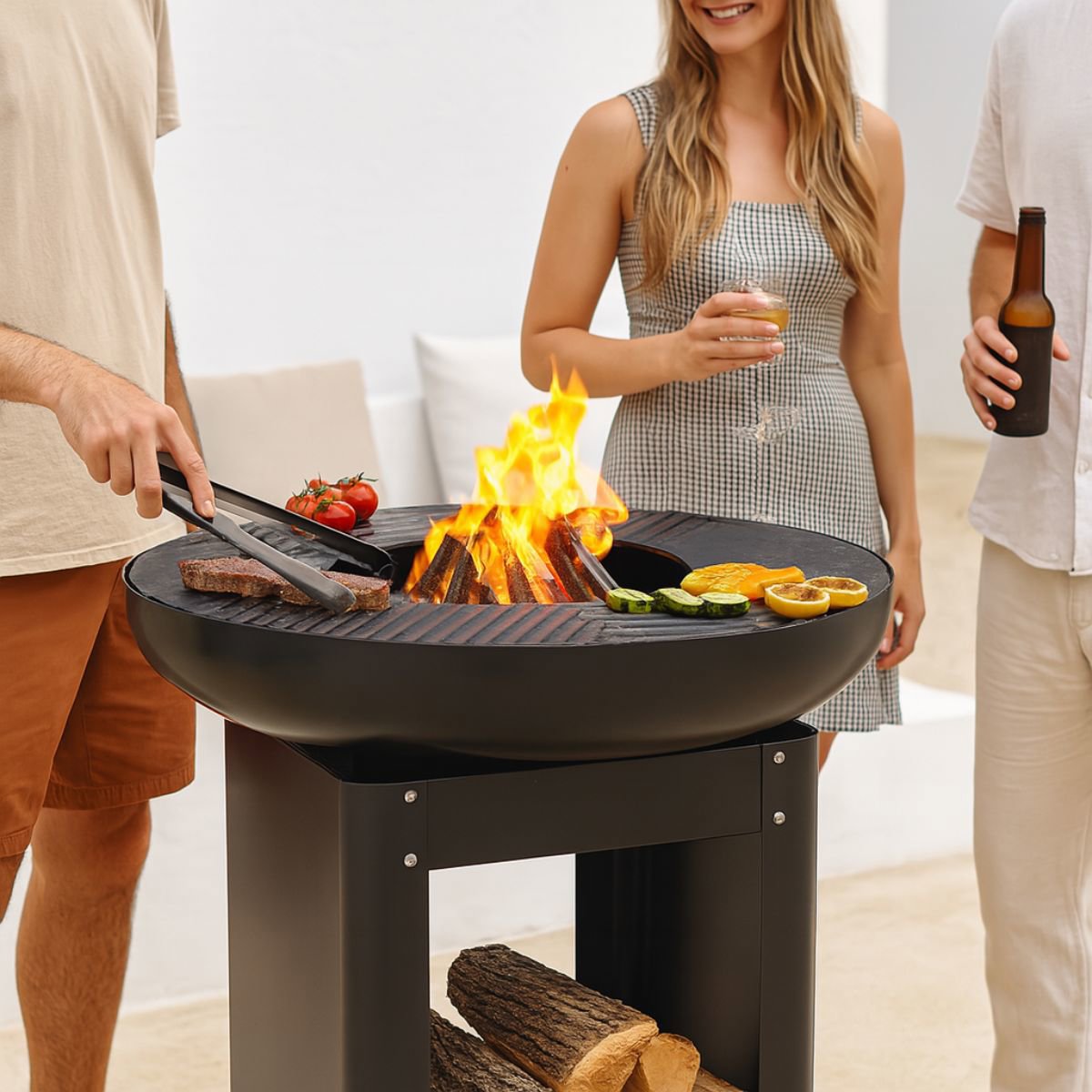 alpina 3-in-1 Vuurkorf en Grillplaat - 61 x 90 cm - maximondo