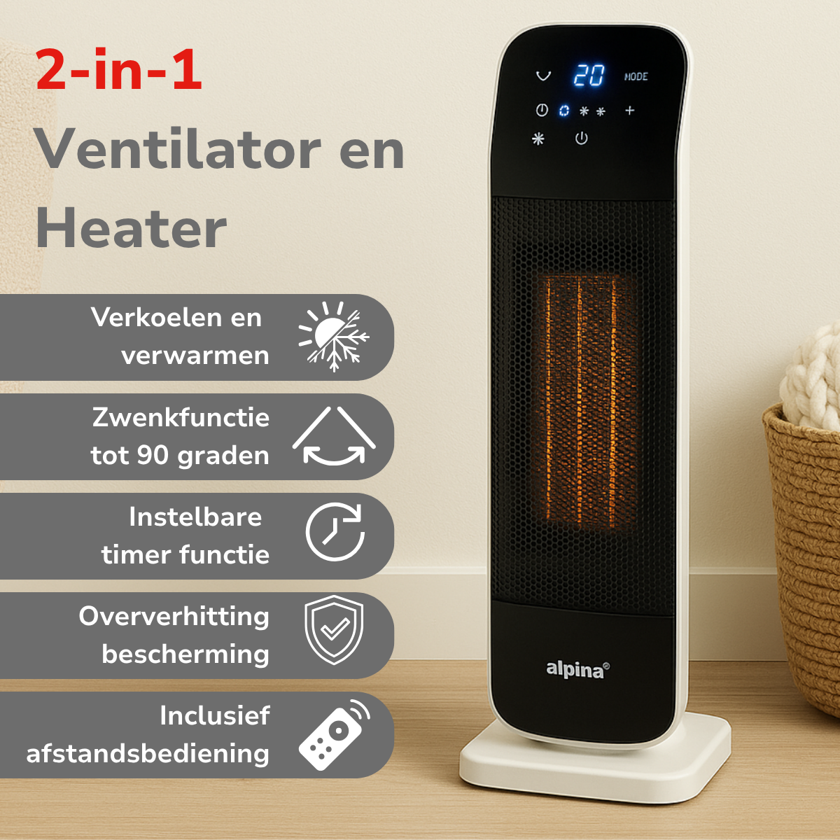 alpina Kachel en Ventilator - maximondo