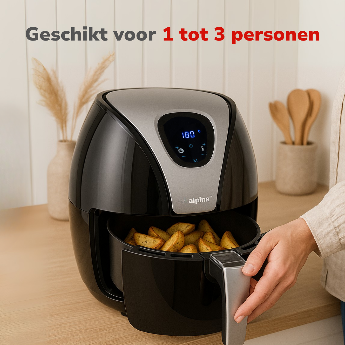 alpina Airfryer 2.4L - Heteluchtfriteuse voor 1-4 Personen - maximondo