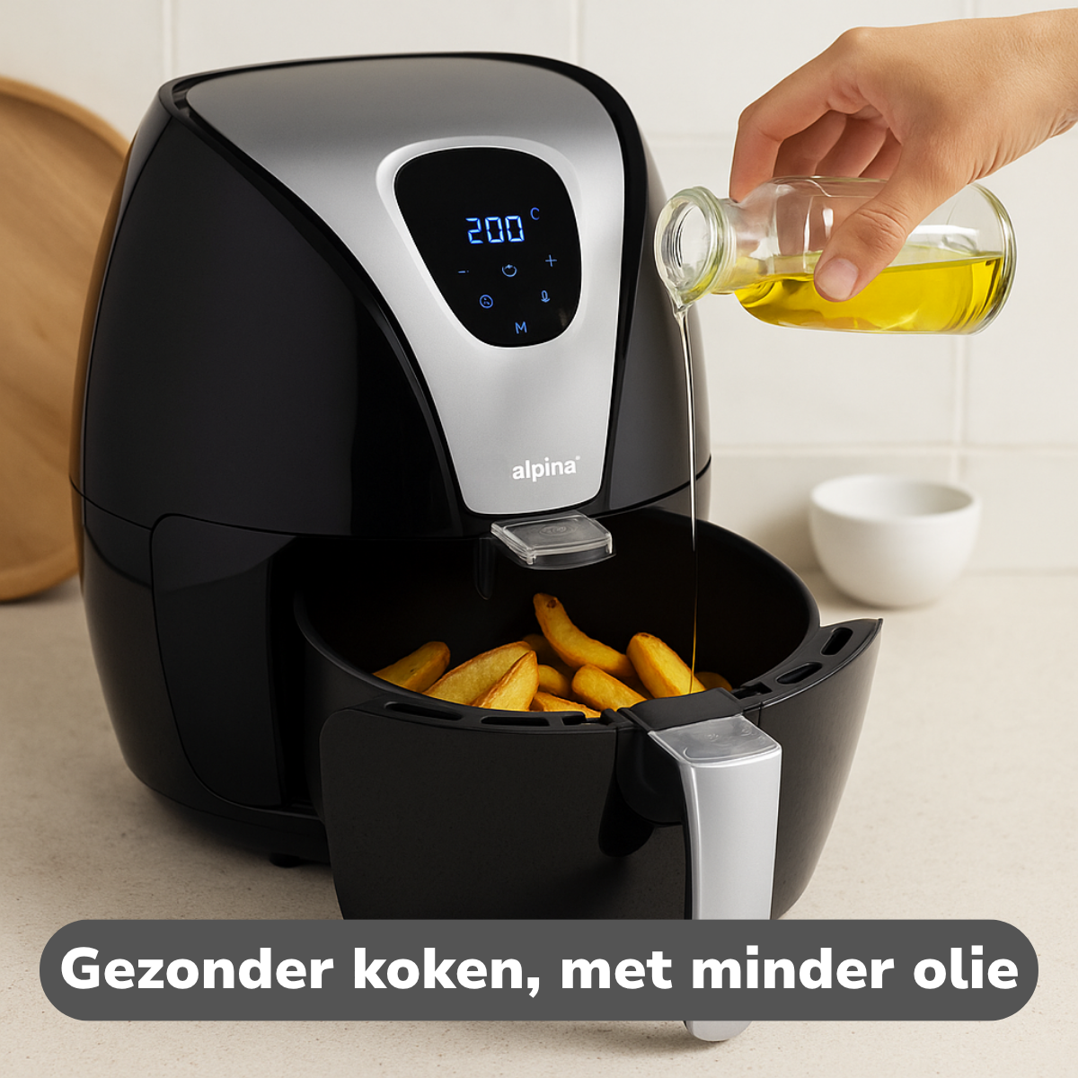 alpina Airfryer 2.4L - Heteluchtfriteuse voor 1-4 Personen - maximondo