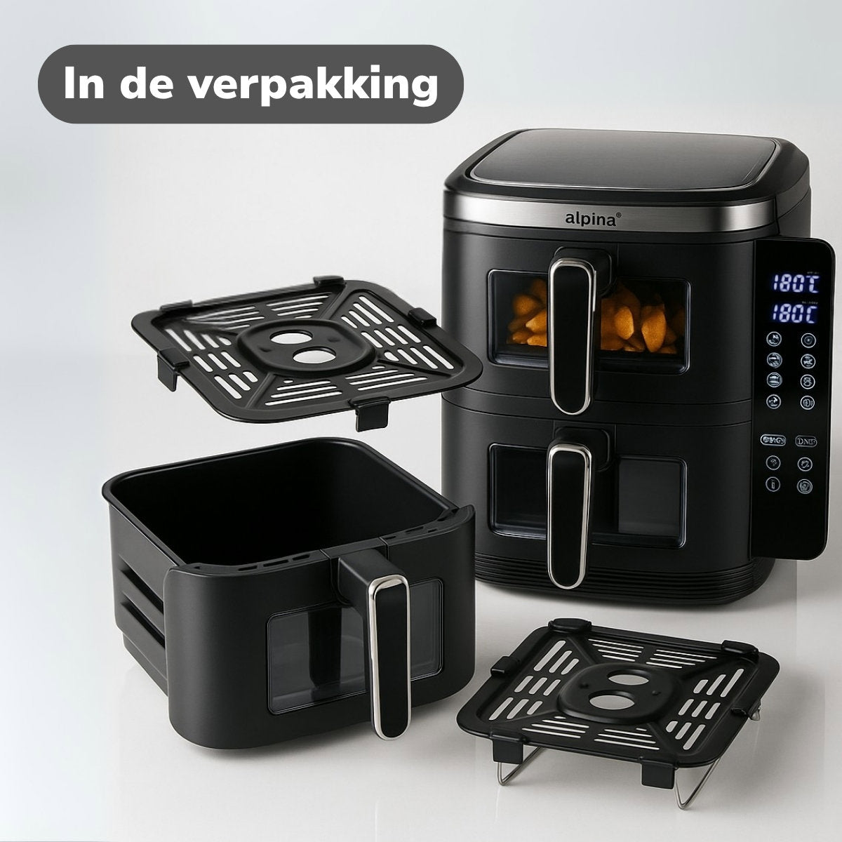 alpina Airfryer XXXL - Heteluchtfriteuse 11L - 8 Personen - maximondo