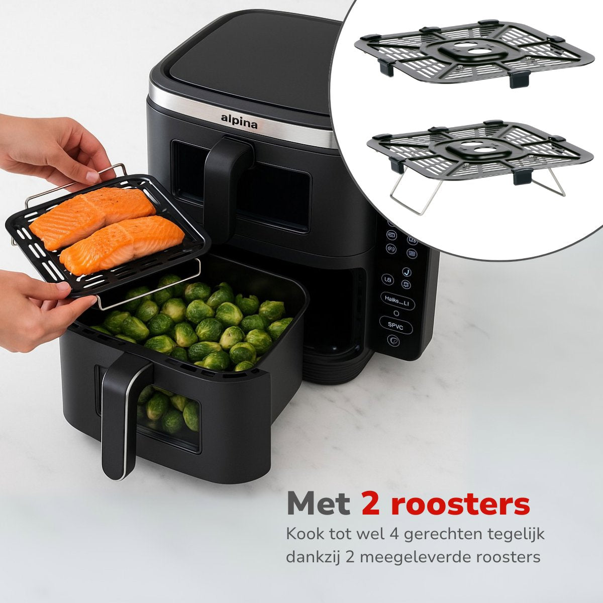 alpina Airfryer XXXL - Heteluchtfriteuse 11L - 8 Personen - maximondo