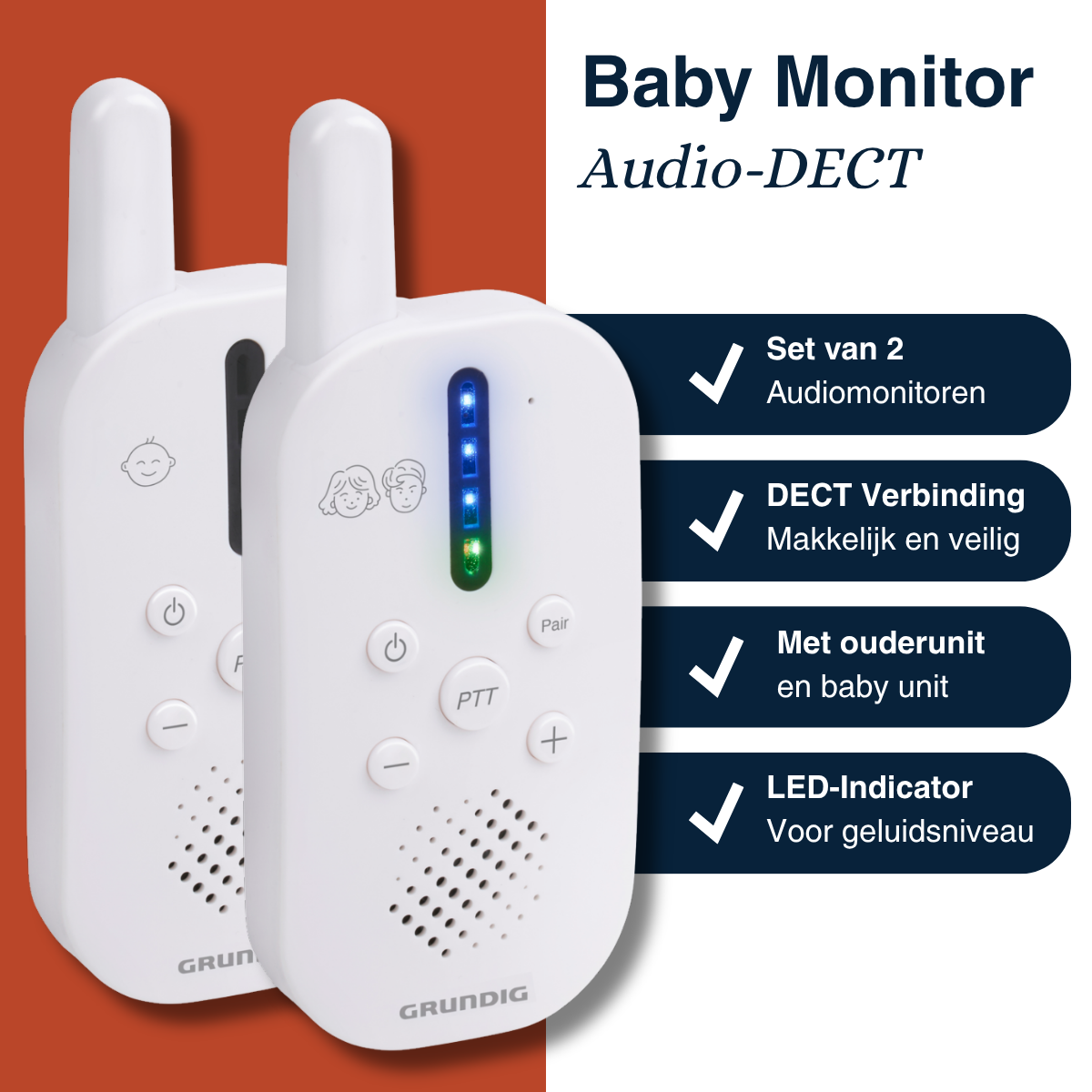 Grundig DECT Audio Babyfoon 2.4Ghz