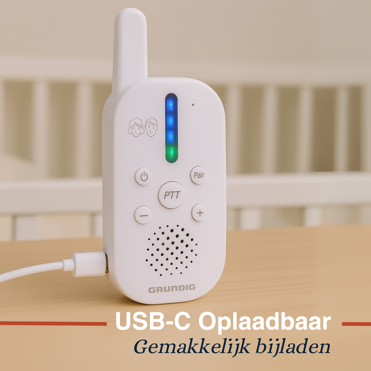 Grundig DECT Audio Babyfoon - Baby Monitor met 150M bereik - maximondo