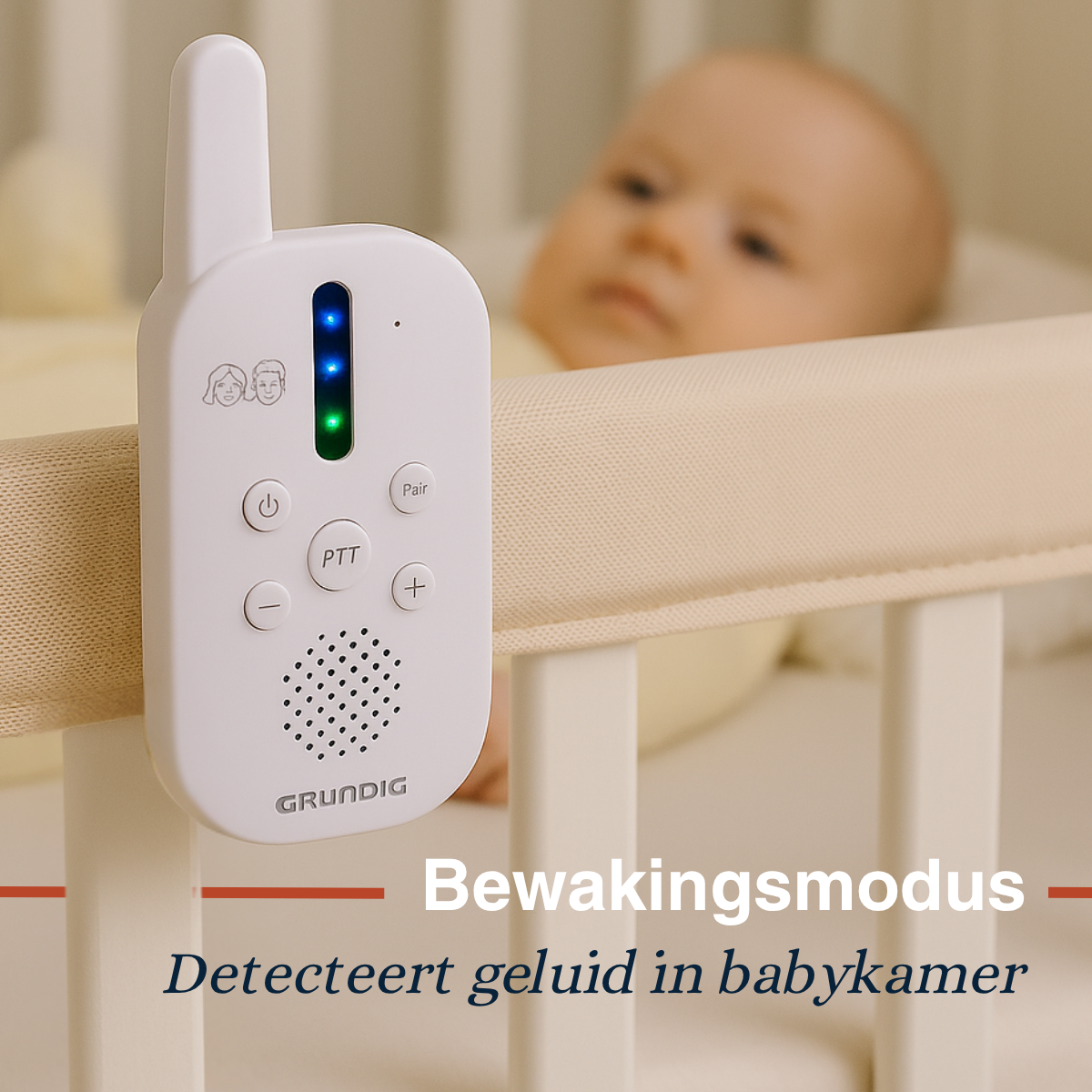 Grundig DECT Audio Babyfoon - Baby Monitor met 150M bereik - maximondo