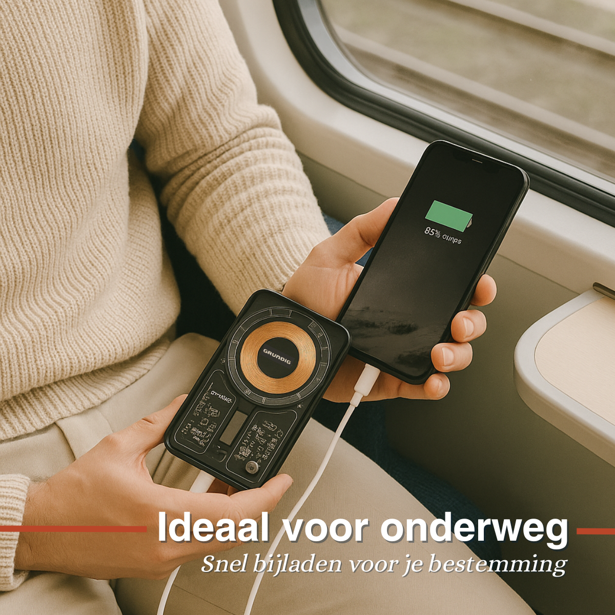 Grundig Draadloze Powerbank Transparent 5000mAh - maximondo