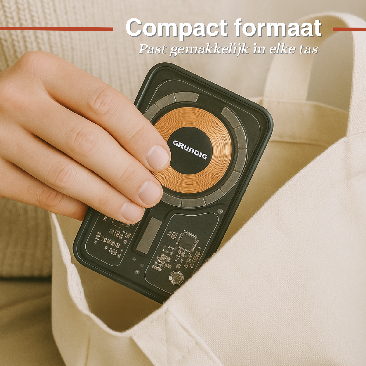 Grundig Draadloze Powerbank Transparent 5000mAh - maximondo