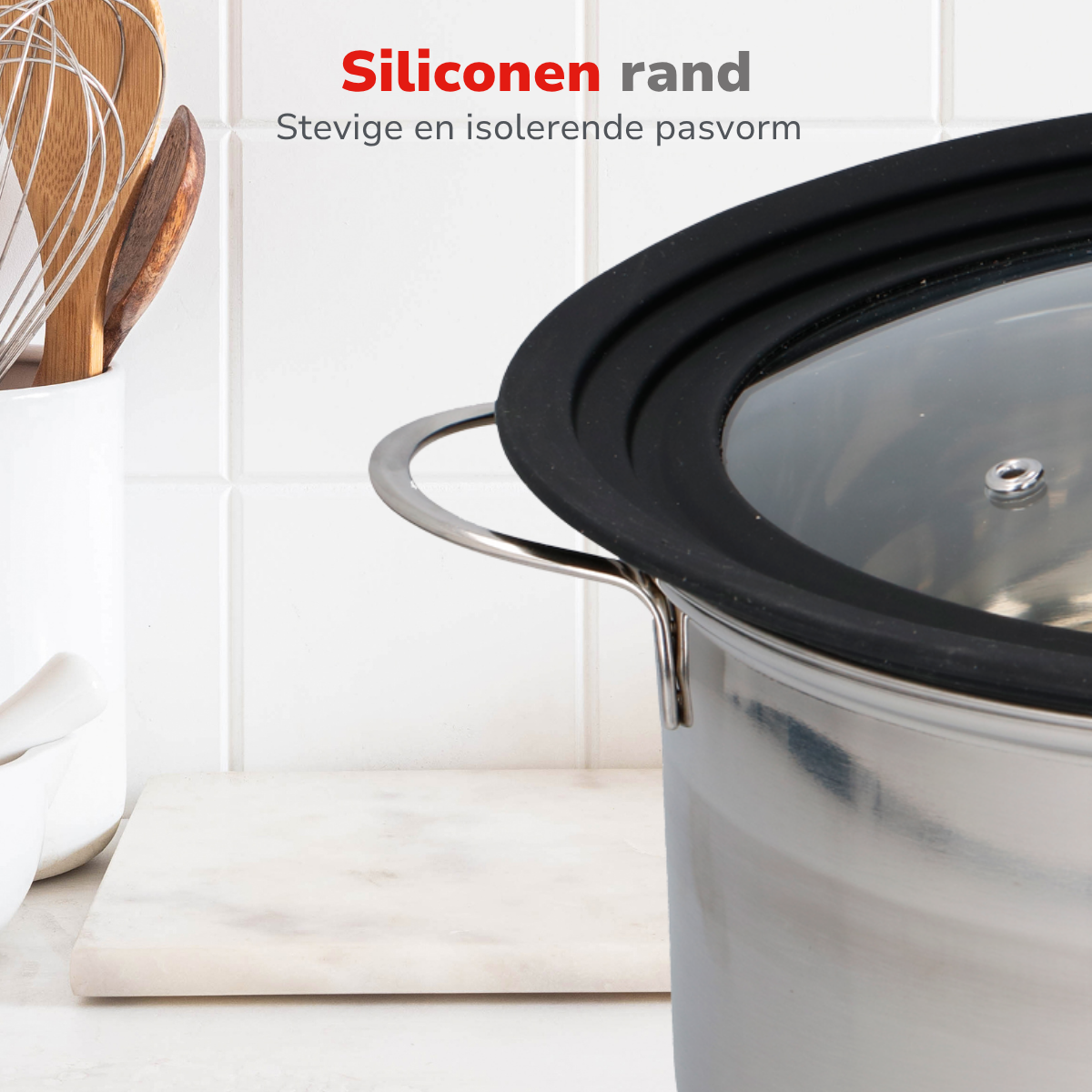 alpina Universeel Glazen Deksel Pannendeksel 24cm/26cm/28cm - maximondo