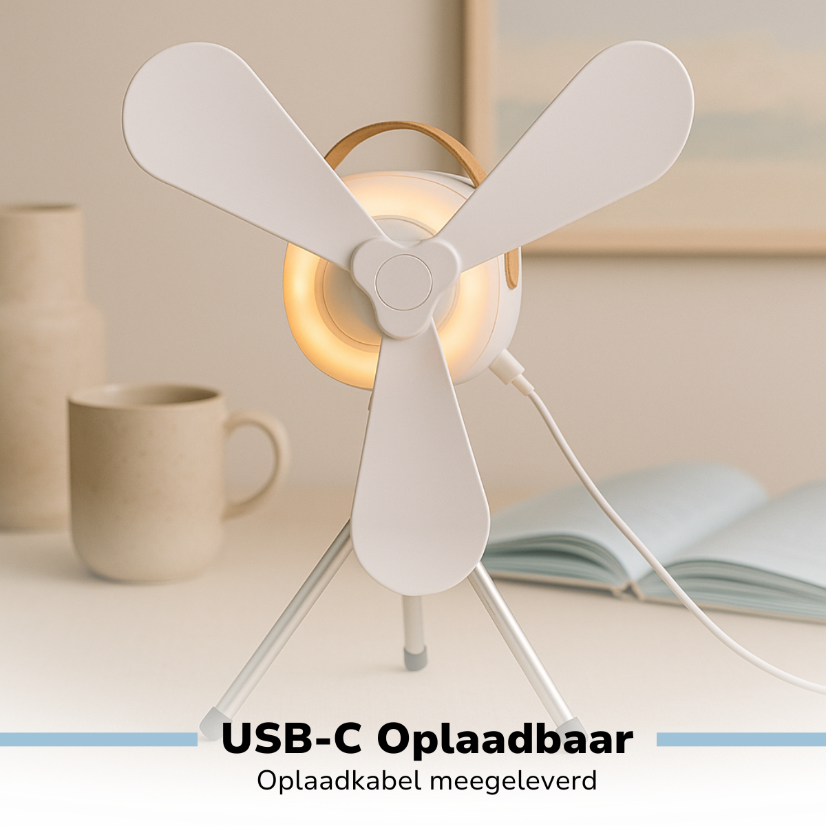 Lifetime Air Tafelventilator USB-C Oplaadbaar - maximondo
