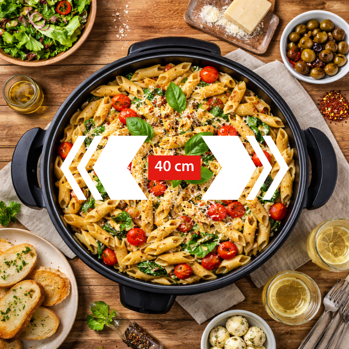 alpina Party Pan - Elektrische Hapjespan met Deksel - Ø40CM - maximondo