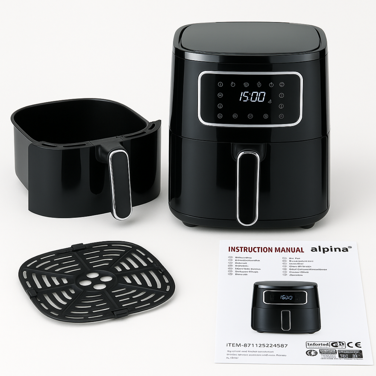 alpina Airfryer 4.5L - Heteluchtfriteuse voor 1-4 Personen - maximondo