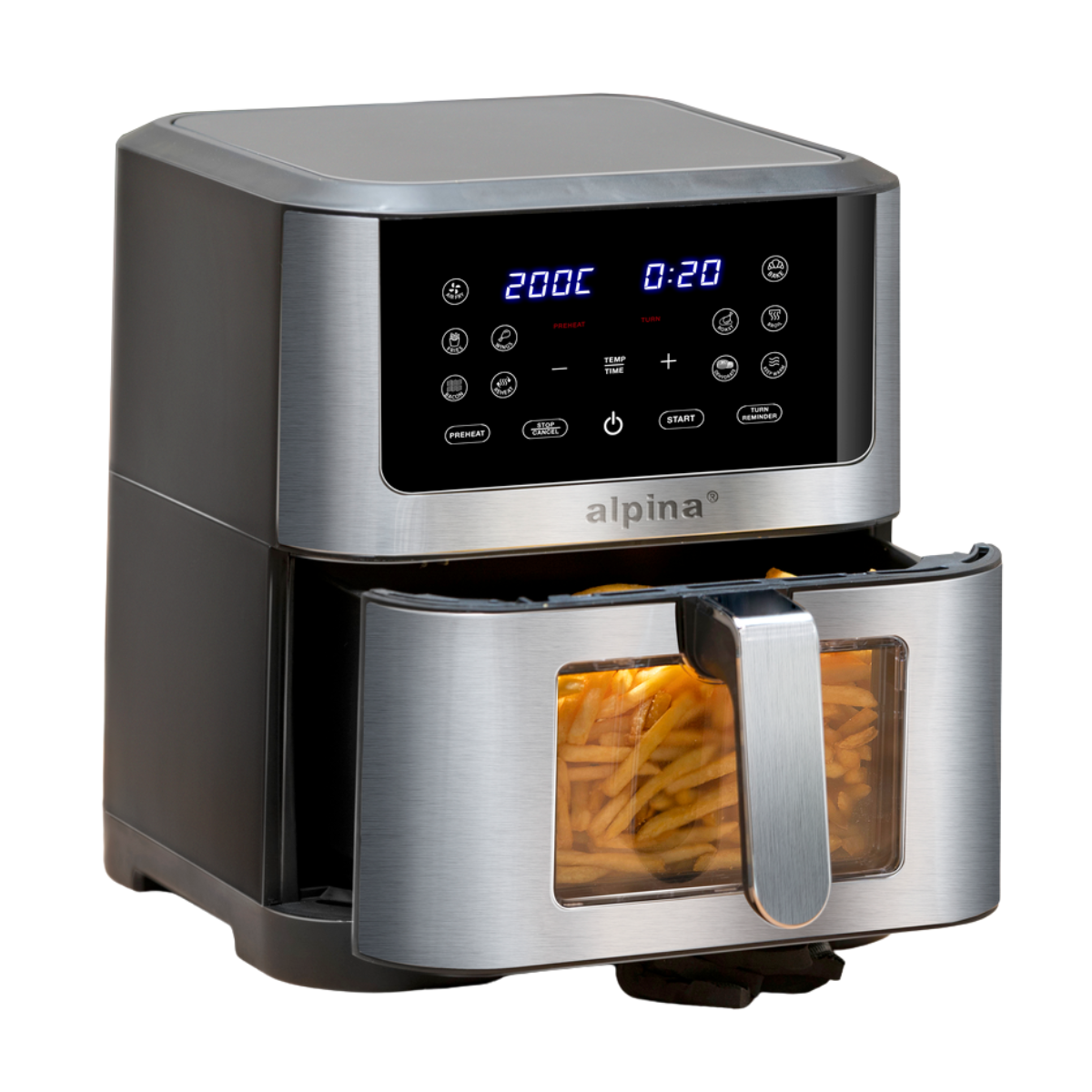 alpina Dubbele Airfryer XXL - Heteluchtfriteuse 8L - maximondo