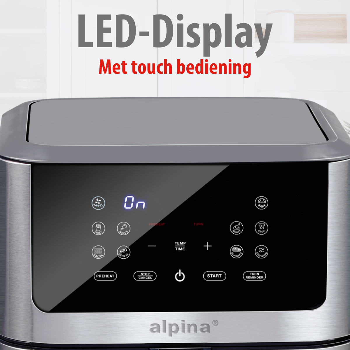 alpina Dubbele Airfryer XXL - Heteluchtfriteuse 8L - maximondo