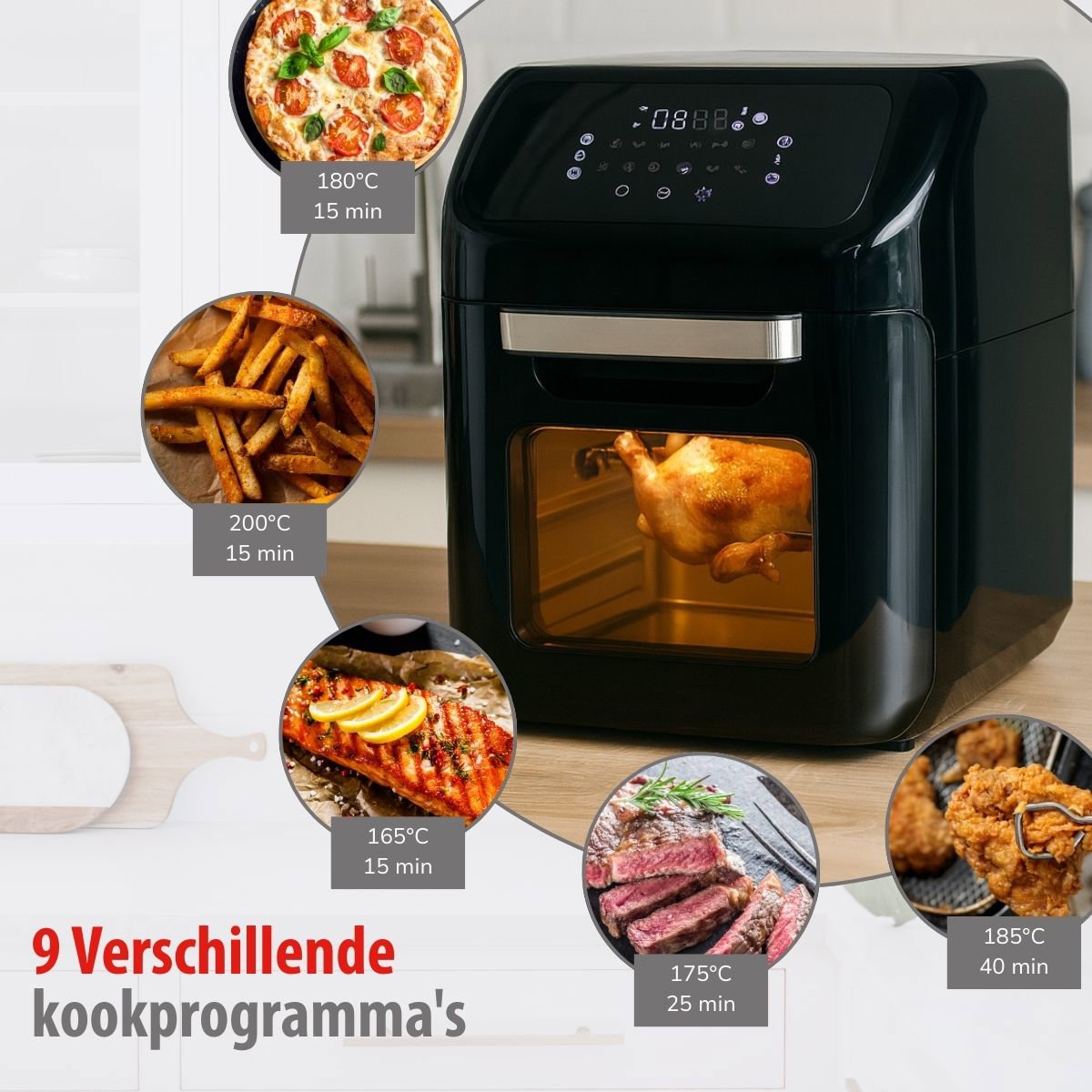alpina Airfryer Oven XXXL - Heteluchtfriteuse 12L - maximondo