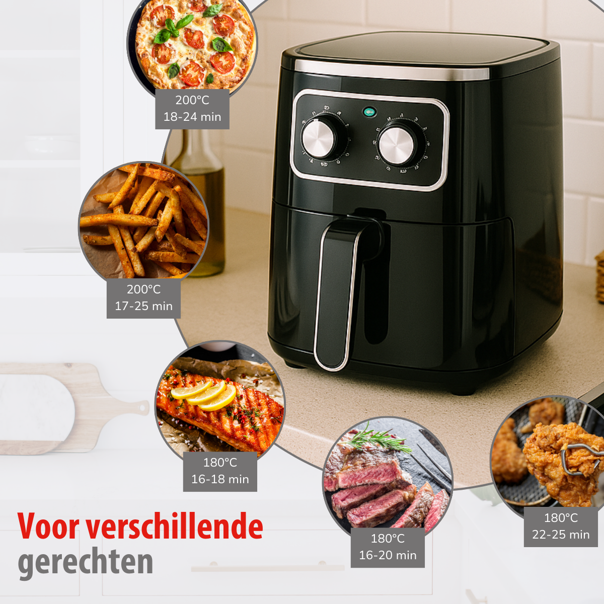alpina Airfryer 4.5L - Heteluchtfriteuse voor 1-4 Personen - maximondo