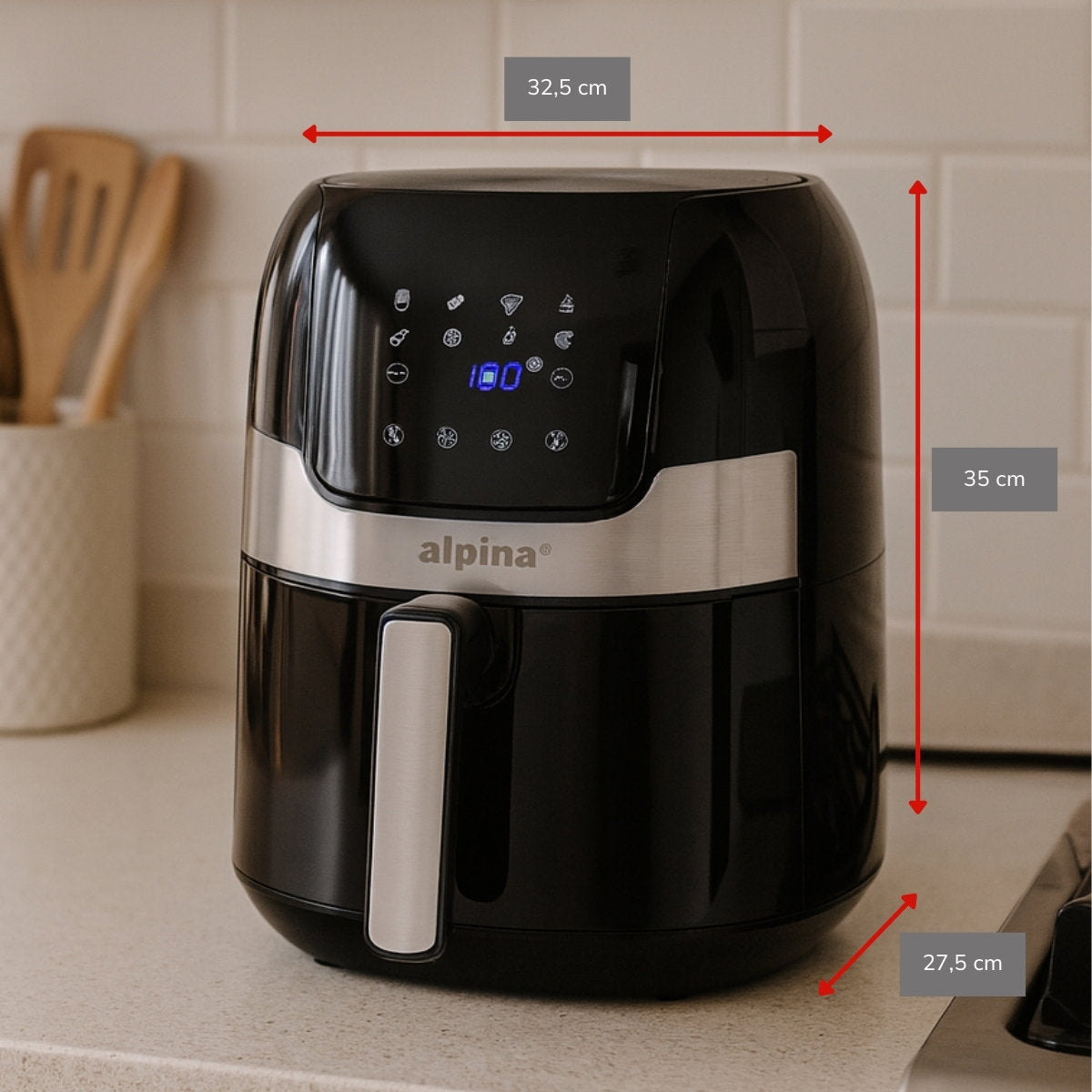 alpina Airfryer 3.5L - Heteluchtfriteuse voor 1-4 Personen - maximondo