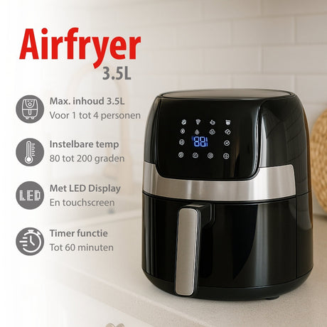 alpina Airfryer 3.5L - Heteluchtfriteuse voor 1-4 Personen - maximondo