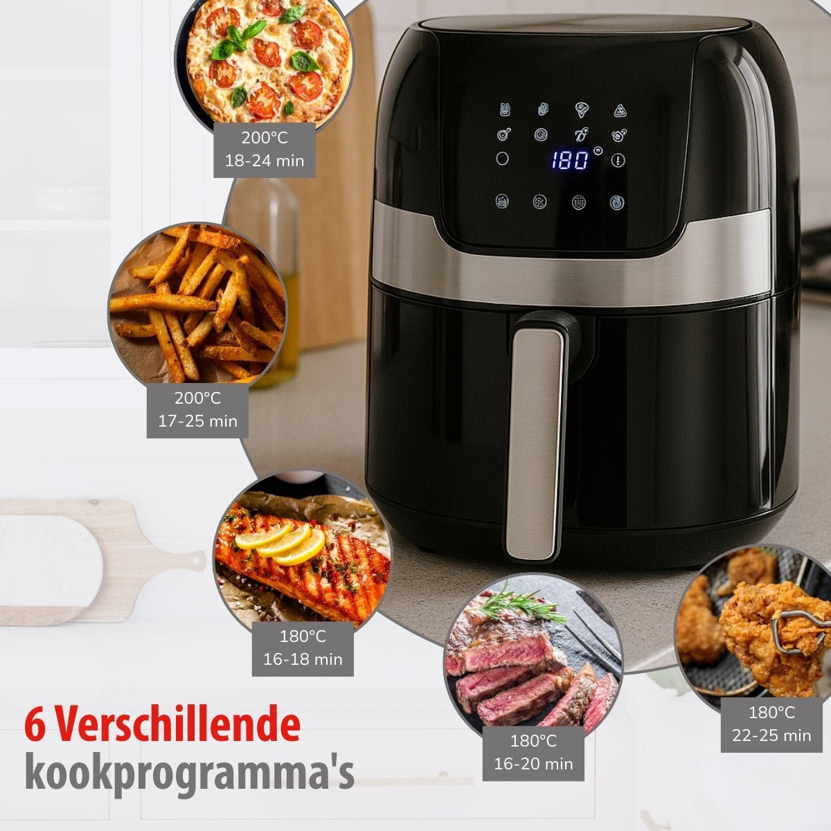 alpina Airfryer 3.5L - Heteluchtfriteuse voor 1-4 Personen - maximondo