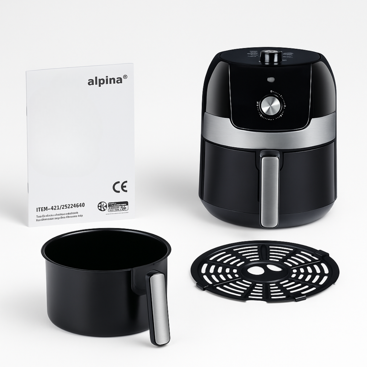 alpina Airfryer 3.5L - Heteluchtfriteuse voor 1-4 Personen - maximondo