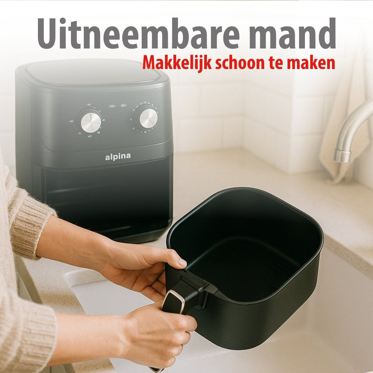 alpina Airfryer XL - Heteluchtfriteuse 6L - 2-5 Personen - maximondo