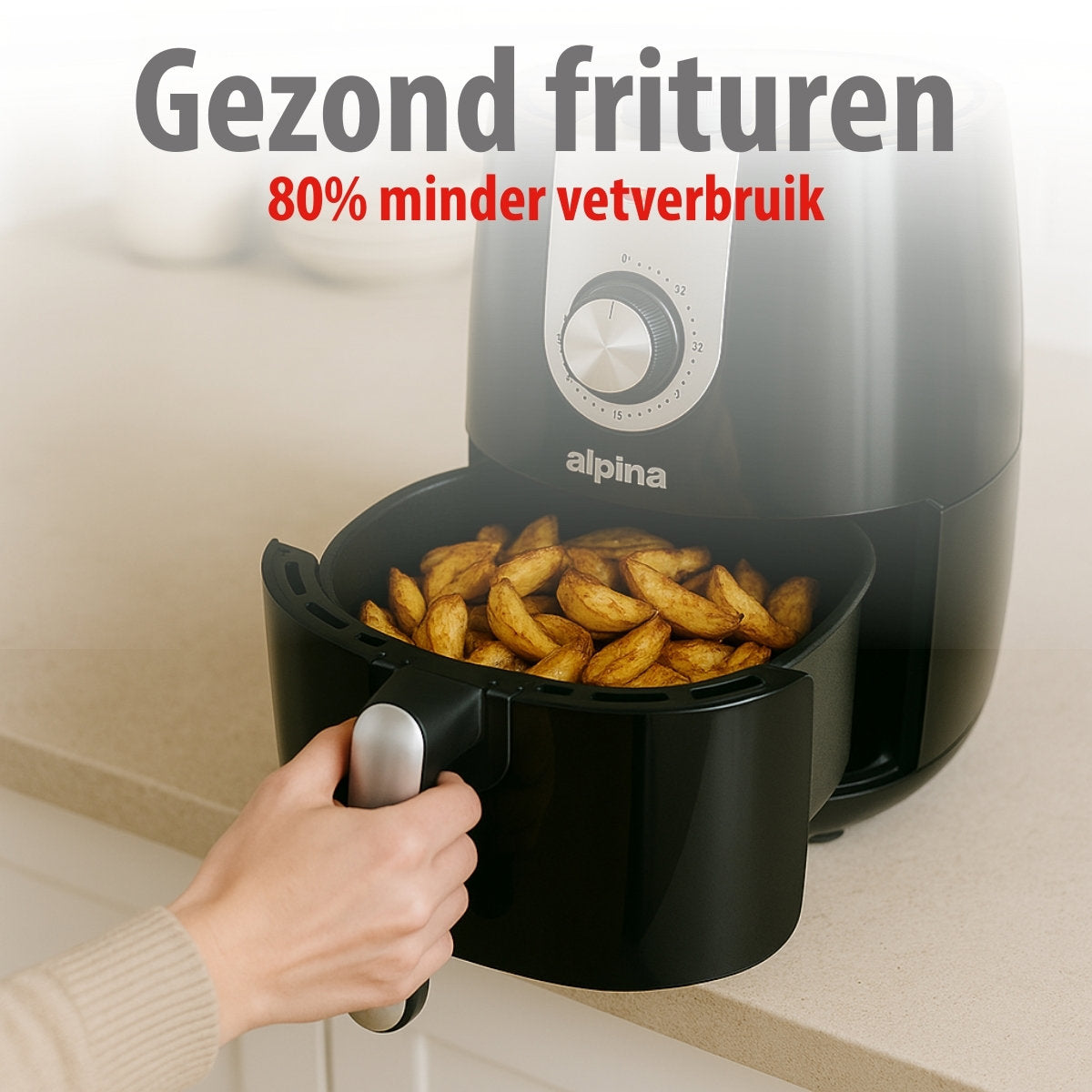 alpina Airfryer 2L - Heteluchtfriteuse voor 1-4 Personen - maximondo
