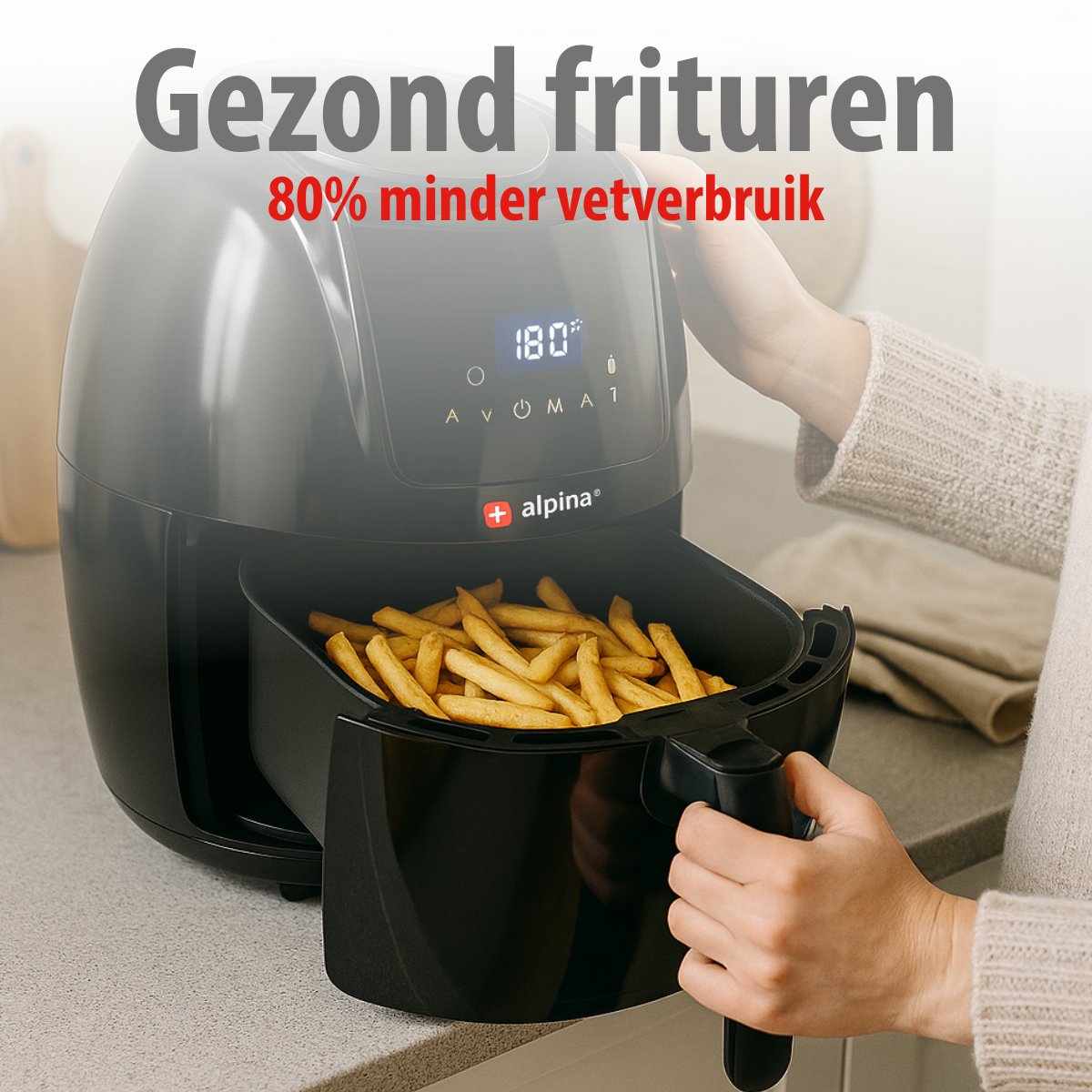 alpina Airfryer 5L - Heteluchtfriteuse 1-4 Personen - maximondo