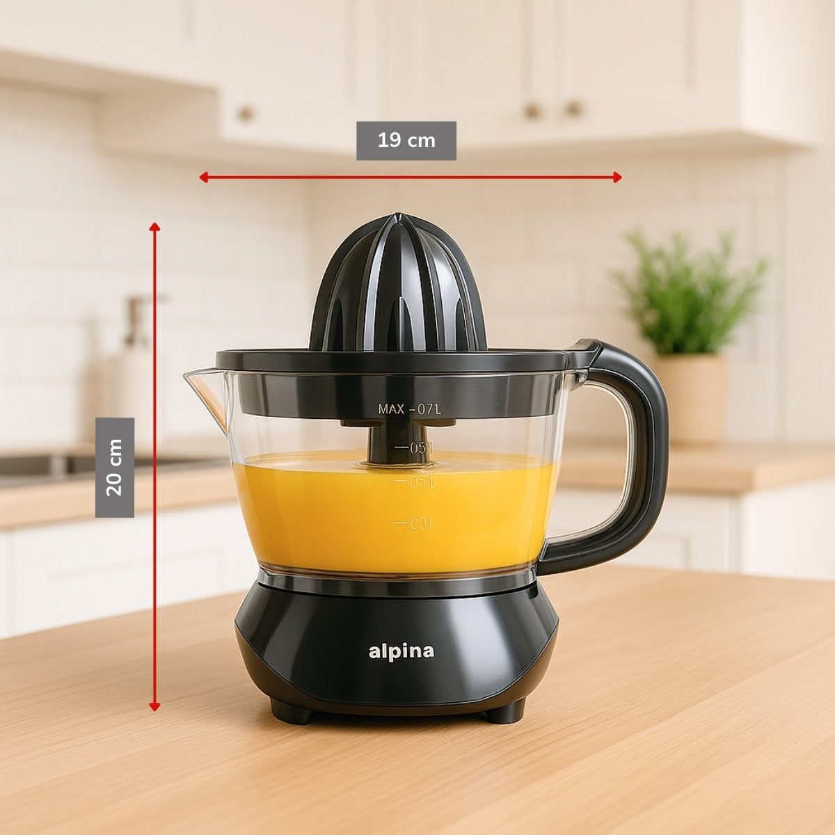 alpina Citruspers 0.7L – Sinaasappelpers Elektrisch 25W - maximondo