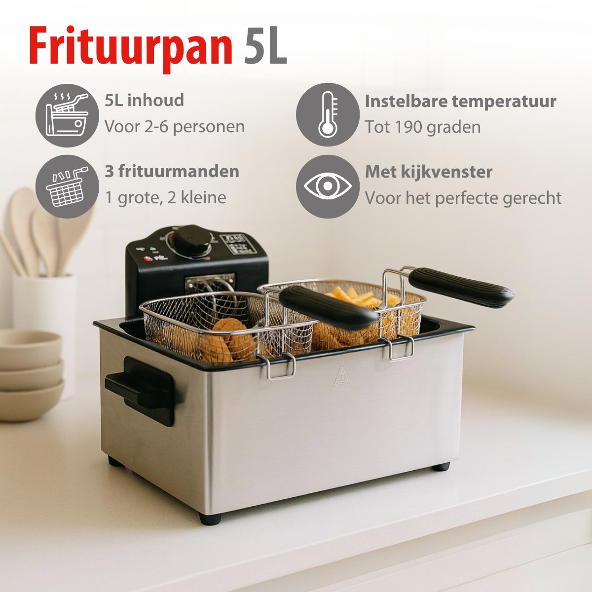alpina Frituurpan 5 Liter - Dubbele Friteuse