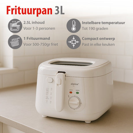 alpina Frituurpan 2.5L - Wit - maximondo