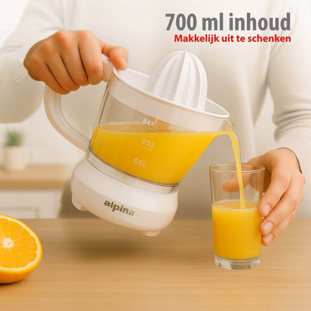 alpina Citruspers 0.7L – Sinaasappelpers Elektrisch 25W - maximondo